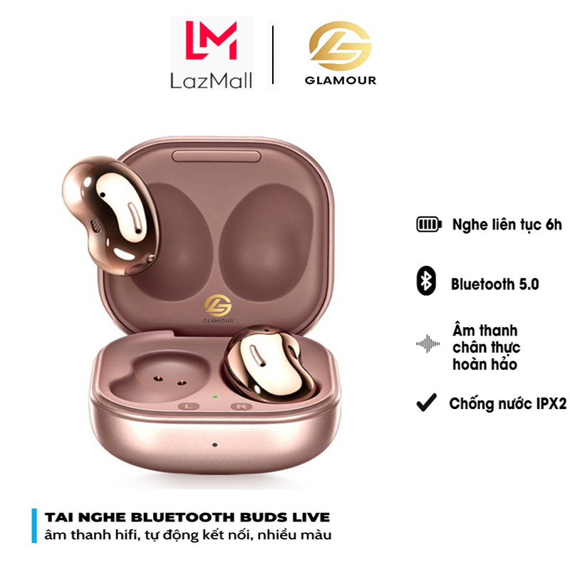 Tai Nghe Nhét Tai Bluetooth Glamour Chính Hãng S+ Buds Live Cao Cấp Hạt Đậu Âm Thanh Tuyệt Đỉnh , Chống Thấm Nước - Chống Ồn Thiết Kế Ấn Tượng .