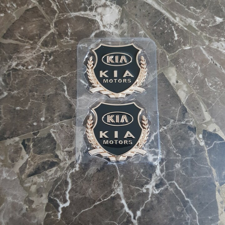 Bộ 2 logo bông lúa gắn trang trí ô tô, xe hơi KIA BL-KI