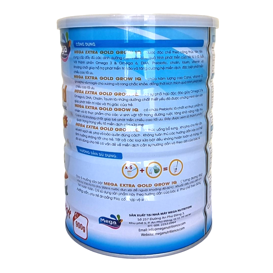 Sữa bột phát triển chiều cao trí não cho bé Mega Export lon 900g