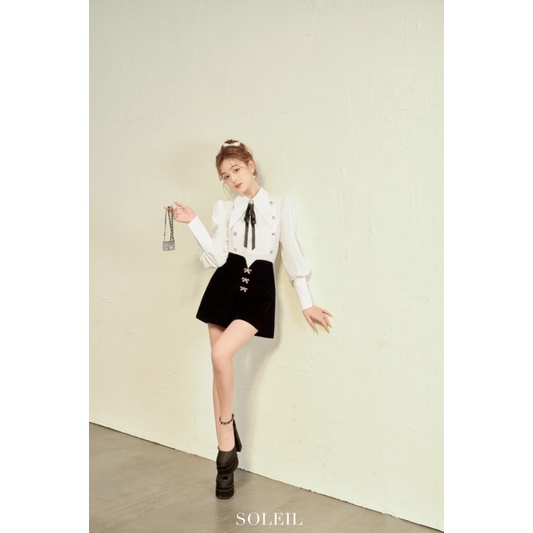 Áo sơ mi cổ đức cách điệu (tặng nơ handmade) KATE SHIRT