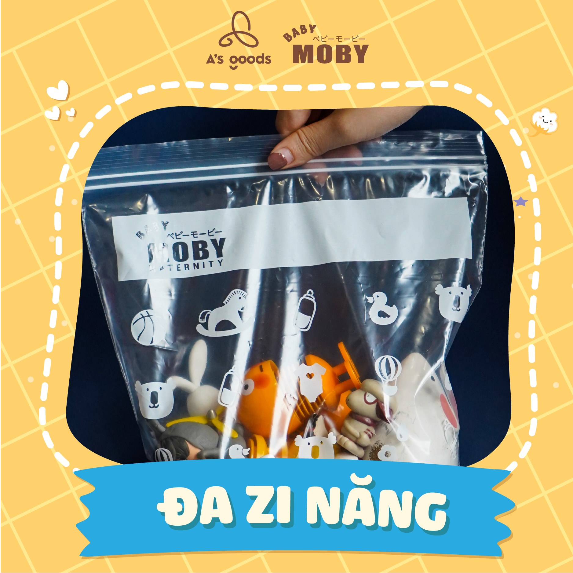 Túi zip đa năng Moby Baby Thái Lan (24 túi/hộp)