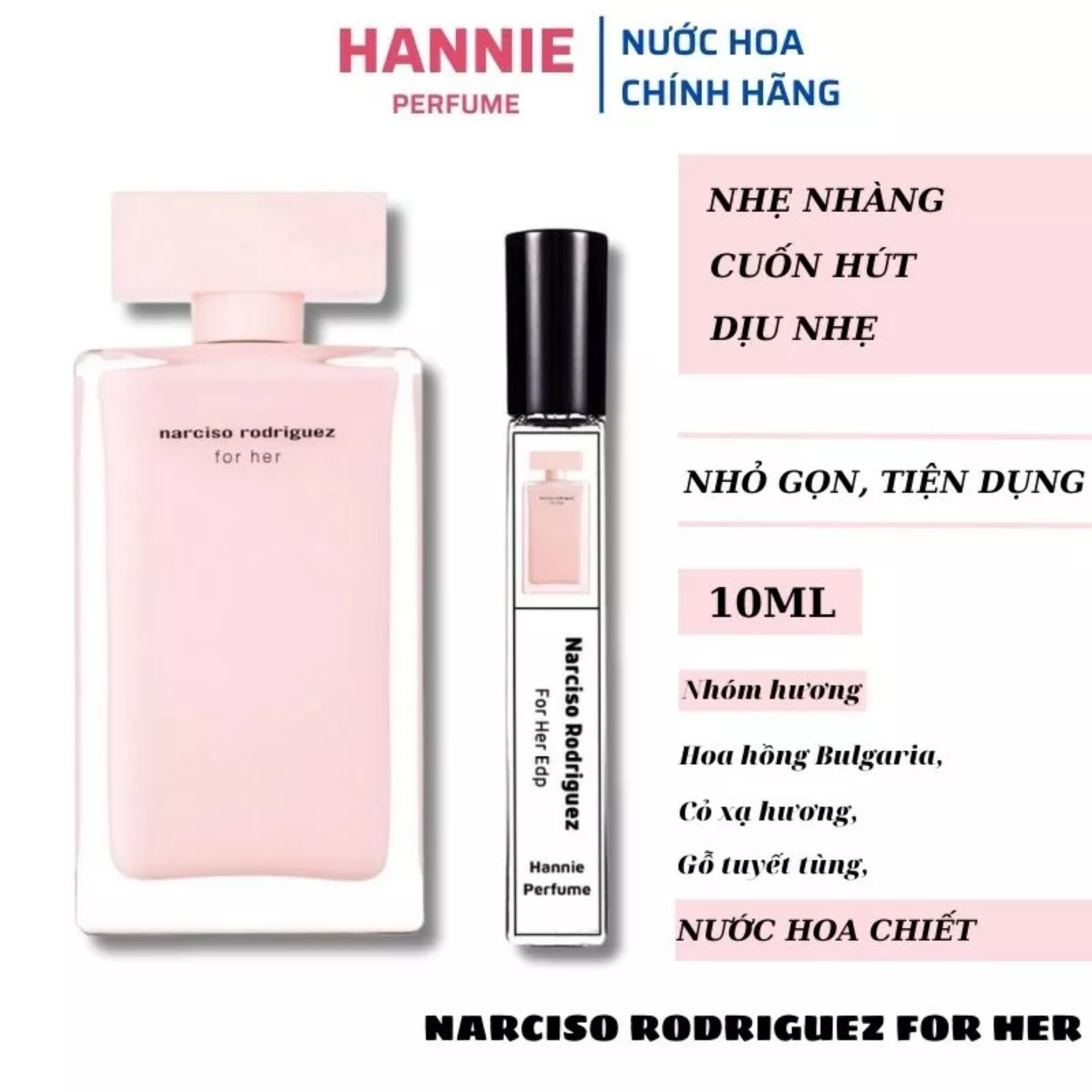 [AUTH] Nước hoa nữ Narciso hồng nhạt EDP ( Mẫu Thử - Chiết 10ml)