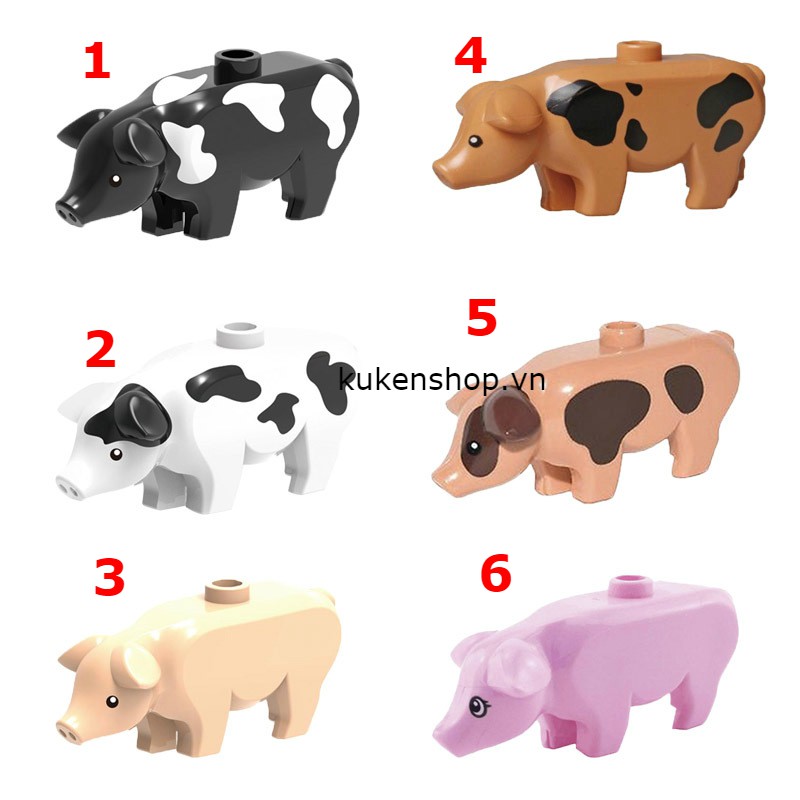 Minifigure động vật con lợn heo mẫu mới no.774 - phụ kiện đồ chơi lắp ráp