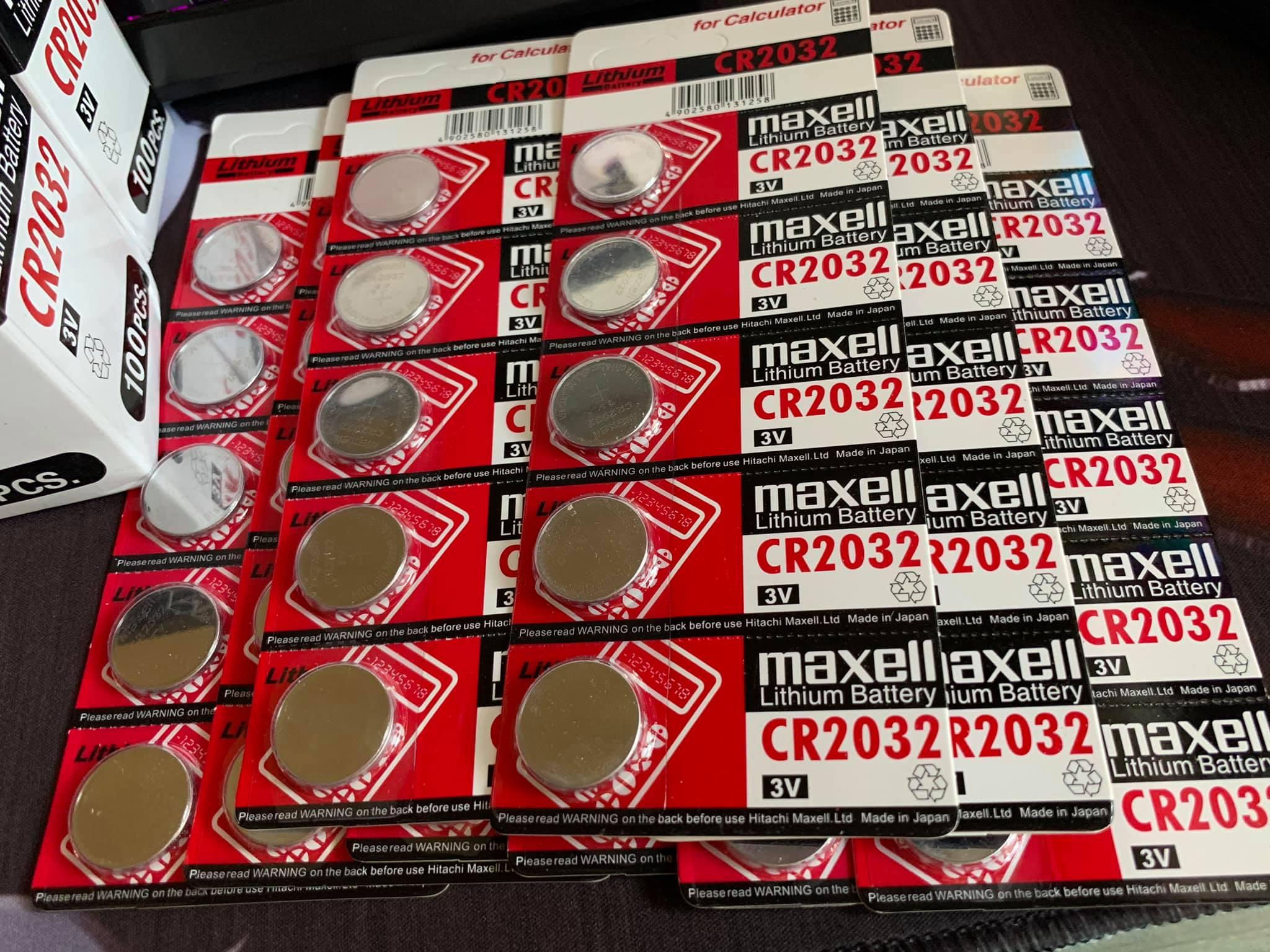 Combo 2 viên pin Cr2032, pin Cmos Maxell lithium 3V