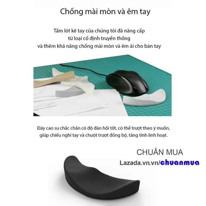 Ergonomic Mouse Rest Pad Mouse Wrist Rest (Silicon Mouse Pads Anti-fatigue Gaming Wrist Pads Super Smooth)