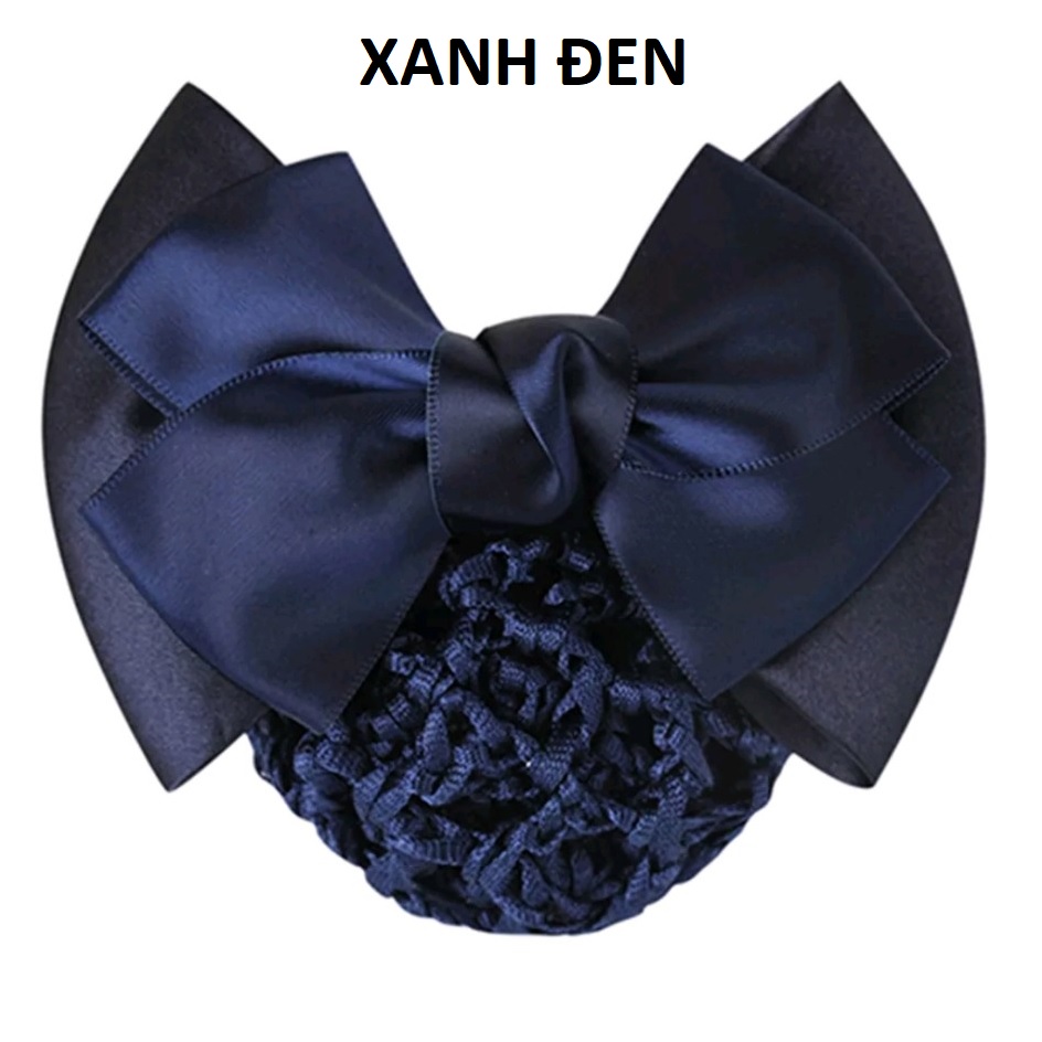 Kẹp tóc có lưới Lưới búi tóc Kẹp tóc hình nơ có lưới búi tóc