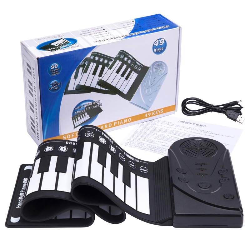 Đàn piano cuộn konix ps88 - 88 phím mềm dẻo flexible - đàn cuộn piano 49 phím 83x22.5x17.1cm. 49 phím cuộn lên đàn piano bàn phím điện tử mềm di động , phát triển trí não bé.
