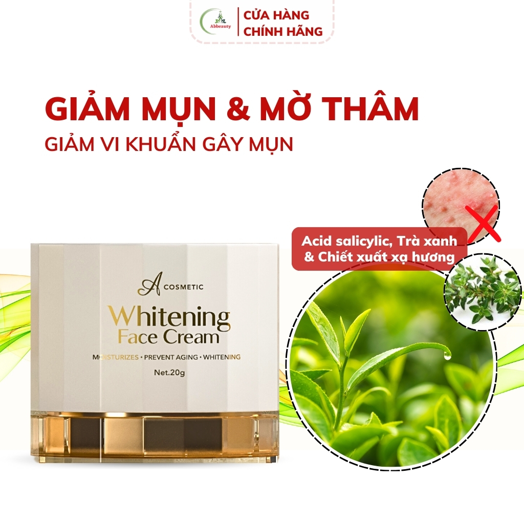 Kem face pháp Mềm acosmetics, dưỡng trắng da mặt 20g