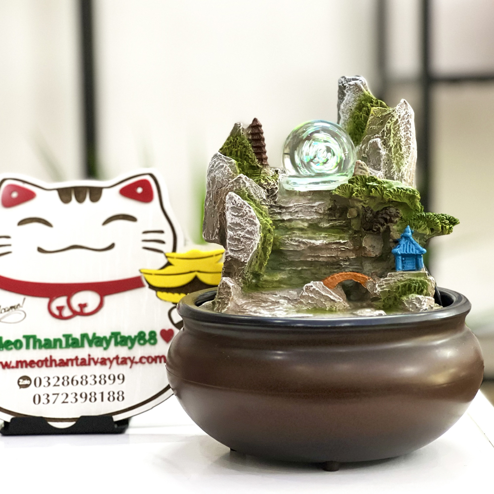 Thác Nước phong thủy tài lộc để bàn thư giãn