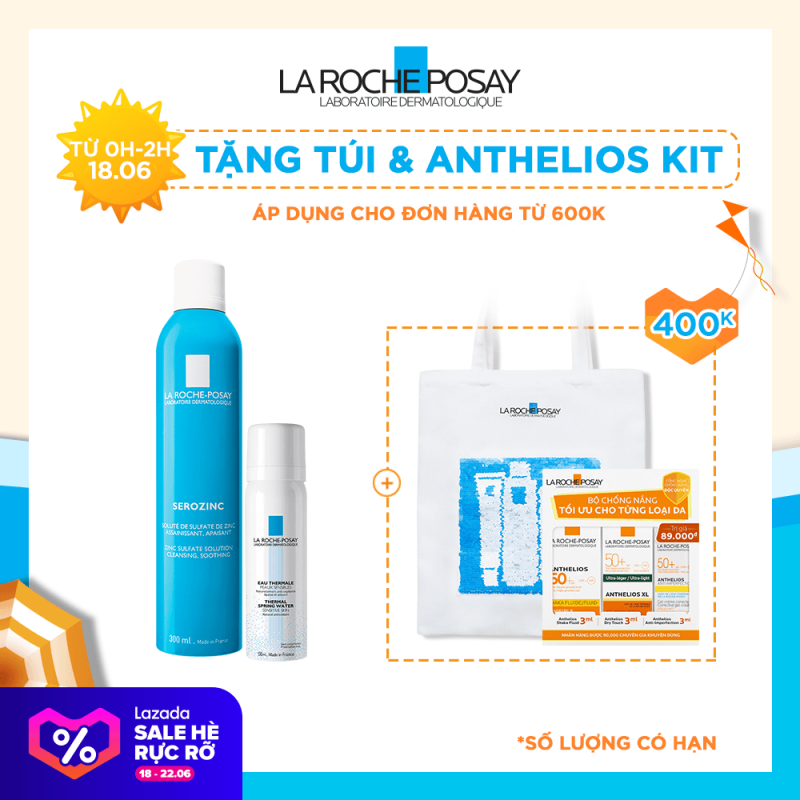 Nước xịt khoáng làm dịu và làm sạch cho da dầu mụn La Roche Posay Serozinc 300ml tặng xịt khoáng Thermal 50ml giá rẻ