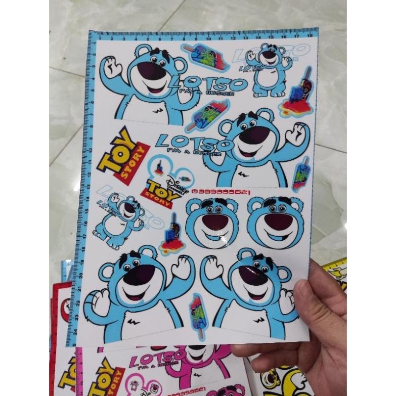 Combo Nguyên Tấm Decal Gấu Dâu Losto Mini