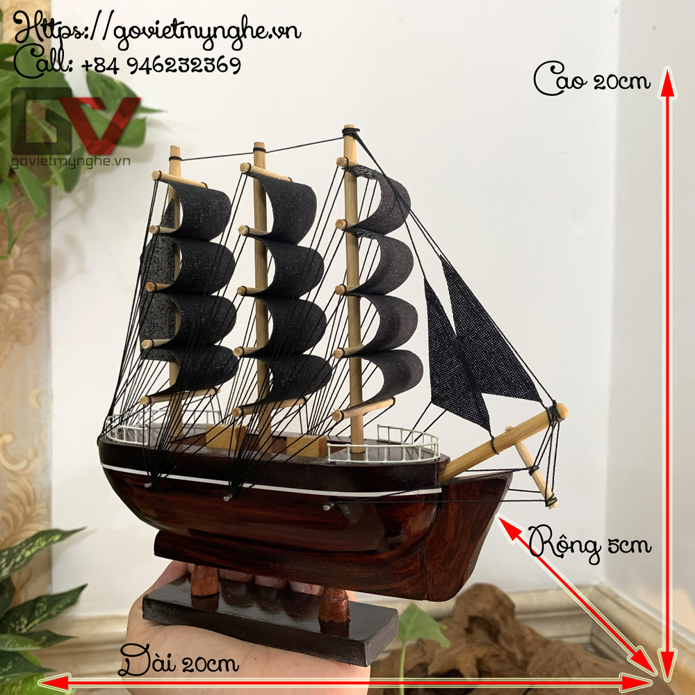 Mô Hình Thuyền Gỗ Belem 20cm (Gỗ Tự Nhiên)