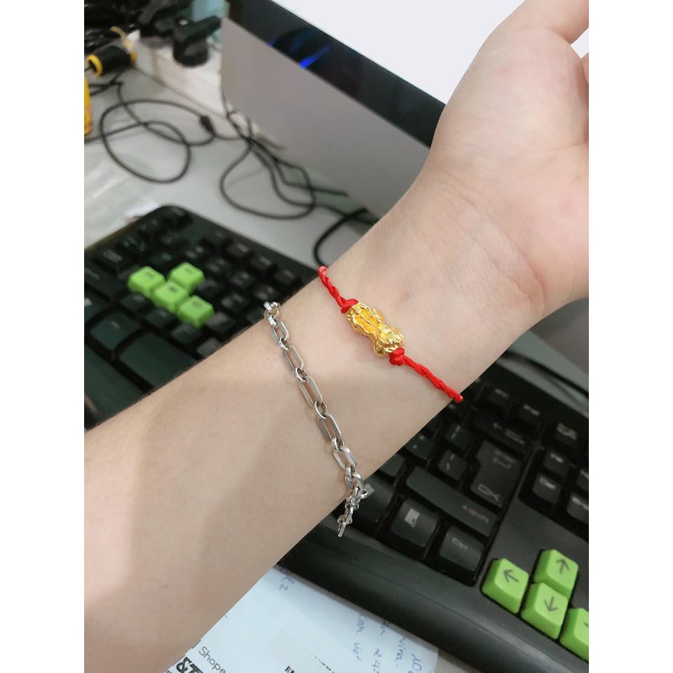 Vòng tay tỳ hưu chỉ đỏ may mắn