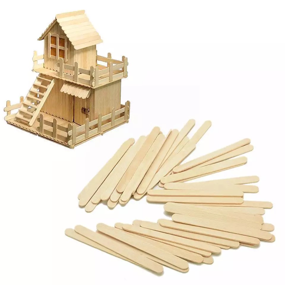 500gr que kem, que đè lưỡi, que gỗ làm mô hình handmade