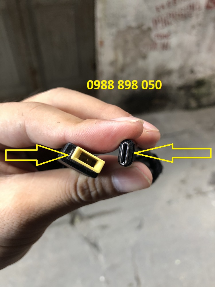 Bộ cáp usb đầu type-c to Lenovo chân Vuông loại tốt
