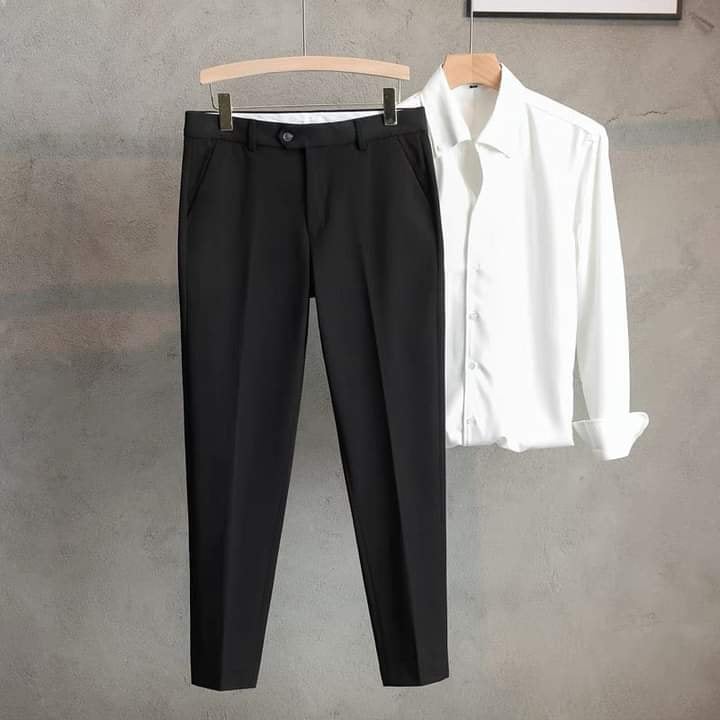 COMBO quần âu đen+ áo sơ mi trắng  trẻ trung