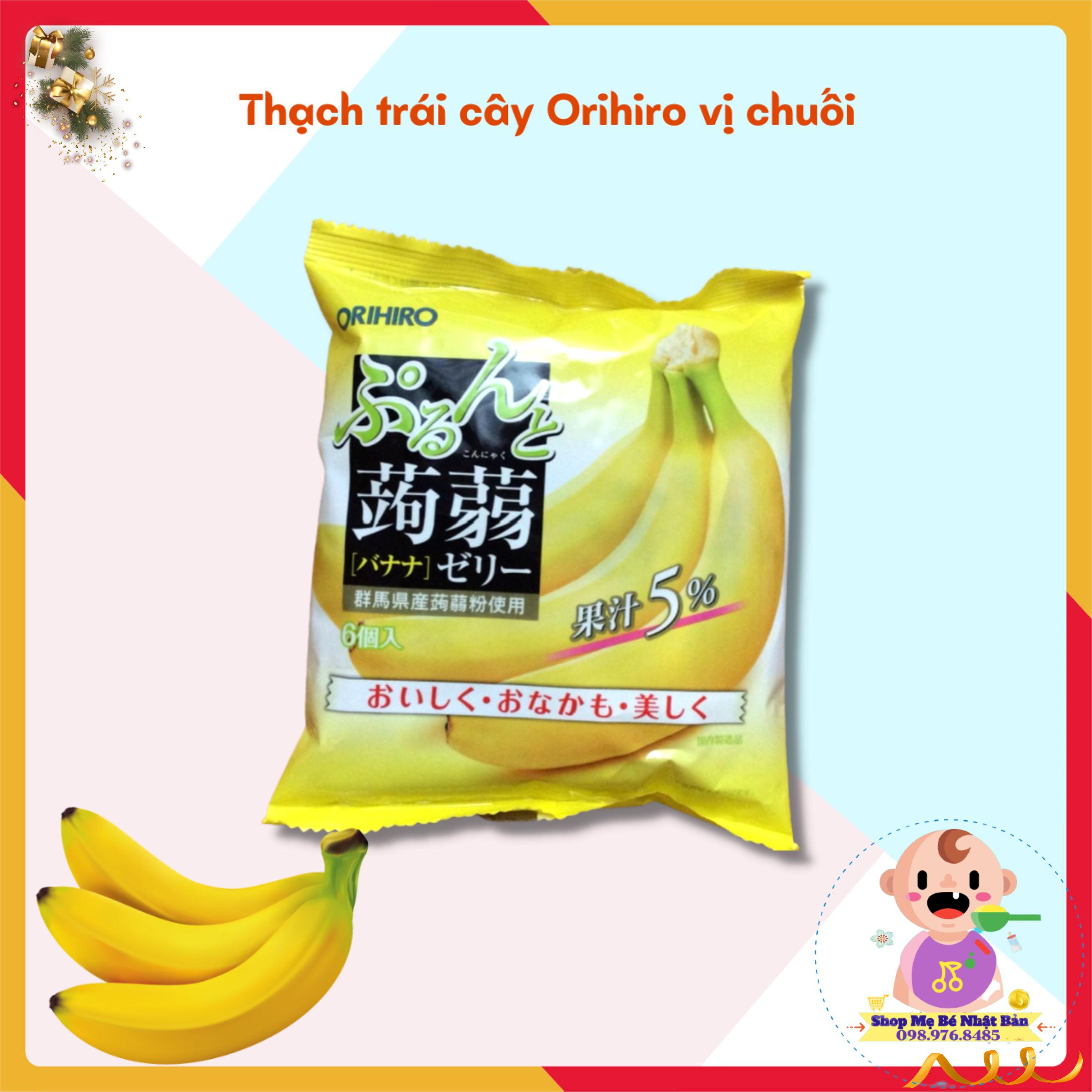 Thạch Trái Cây Orihiro Nhật Bản Cho Bé 20g*6