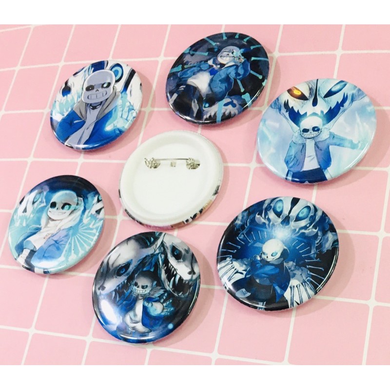 Set 1-5 huy hiệu sans undertale đường kính 5,8cm