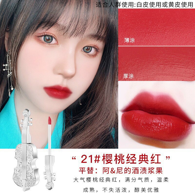[HCM]Son kem Cây Đàn Đính Đá Soft Mist Velvet (Lẻ 1 Cây )
