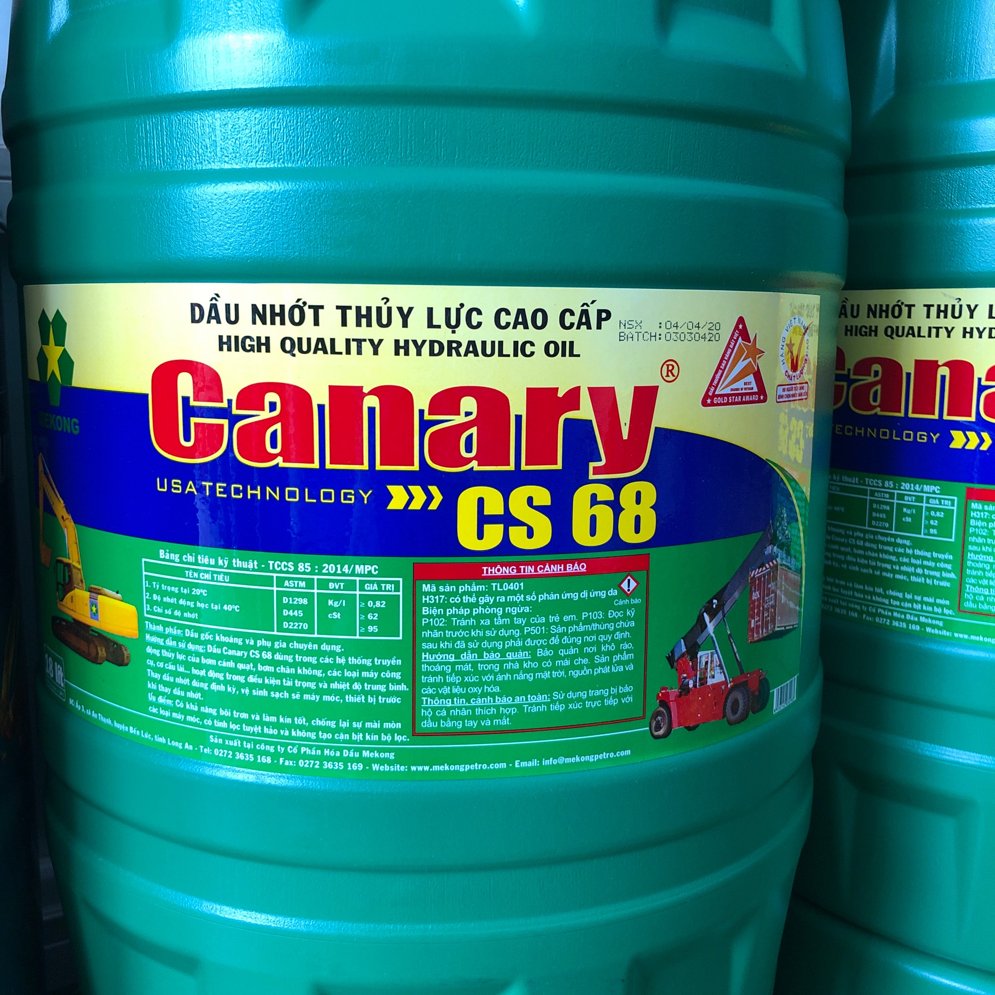 Nhớt thuỷ lực Mekong Canary CS68 18L