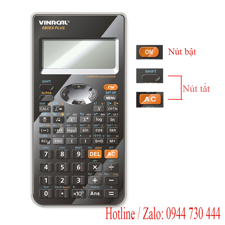 Máy tính học sinh Vinacal 680EX Plus bảo hành 2 năm.