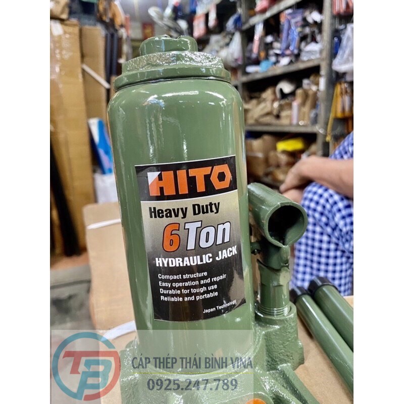 Kích thủy lực từ 2 tấn đến 12 tấn hito nhật giá sỉ cáp thép thái bình vina