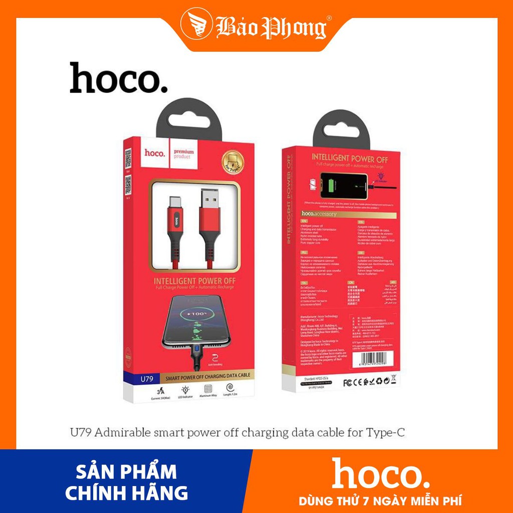 Cáp sạc nam châm HOCO X52 2.4A chân Type C và Lightning độ dài 1m