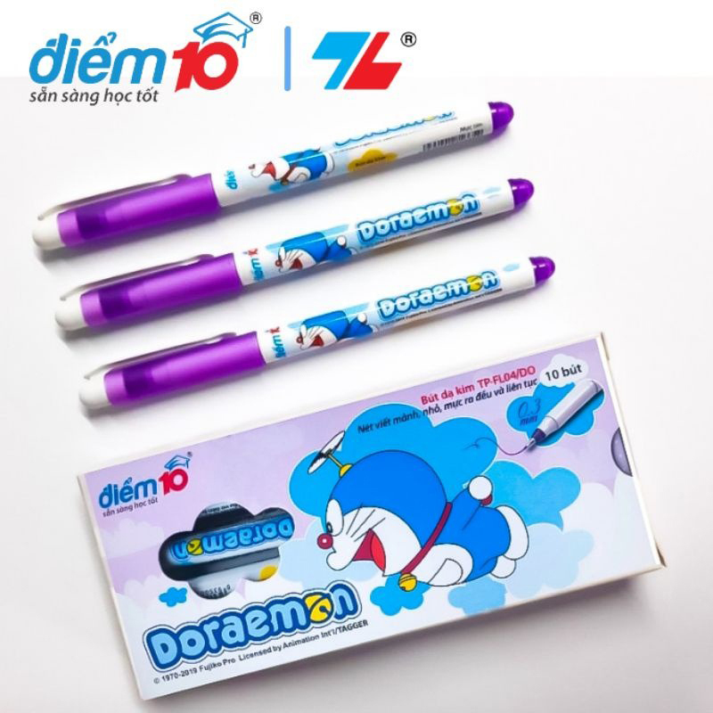 Bút dạ kim thiên long - điểm 10 doraemon tp-fl04/do - 0.3mm