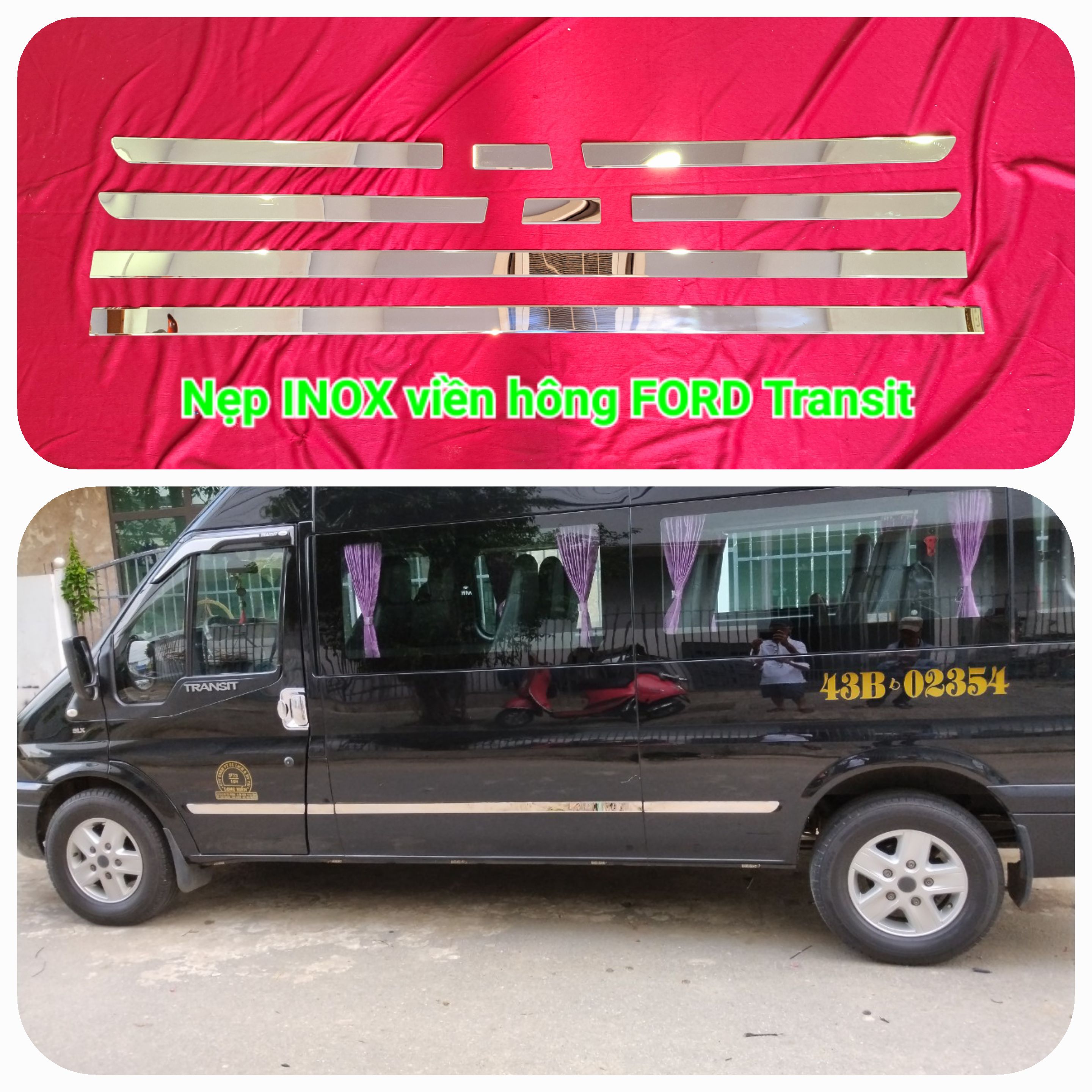 Chỉ INOX viền hông FORD Transit