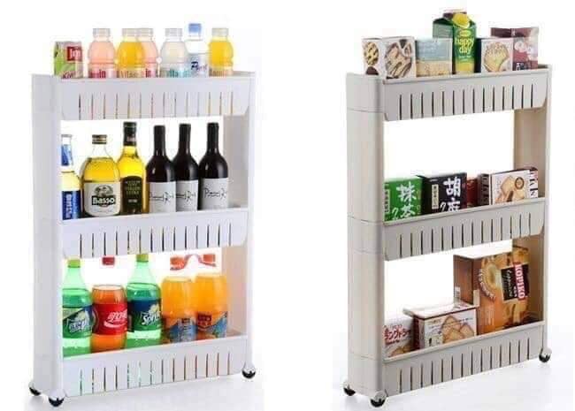 Kệ Nhựa 3 Tầng Có Bánh Xe Kéo Tiết Kiệm Không Gian