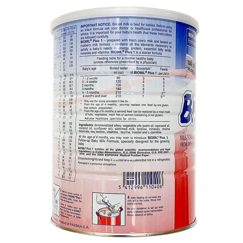 Sữa Biomil Plus số 1 800g (trẻ từ 0-6 tháng)