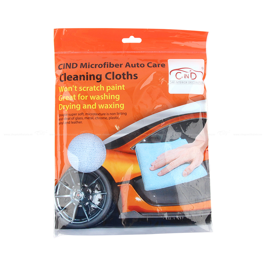 Khăn Lau Đa Năng Microfiber CIND Màu Lam (40*40cm) - Nhập Khẩu Chính Hãng