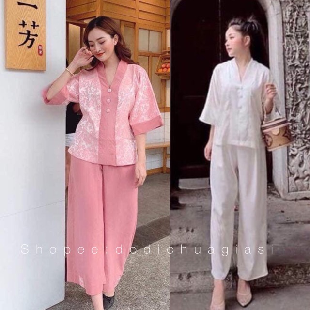 Đồ Lam Đi Chùa # Bà Lai Vải Gấm, Lụa Pháp Cao Cấp