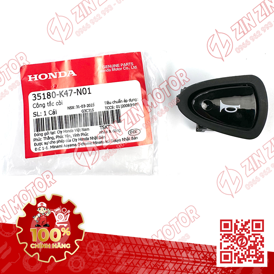 Công tắc còi, nút kèn xe ab 2016 - 2023+, air blade 160/150/125, sh mode 2020, vision 2022, vario 125 2017 35180k47n01