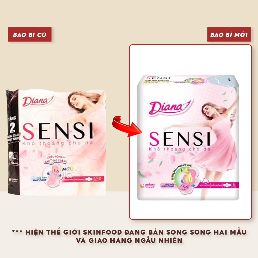 Băng Vệ Sinh Diana Sensi Siêu Mỏng Có Cánh - 8 Miếng (Che tên sản phẩm khi giao hàng)