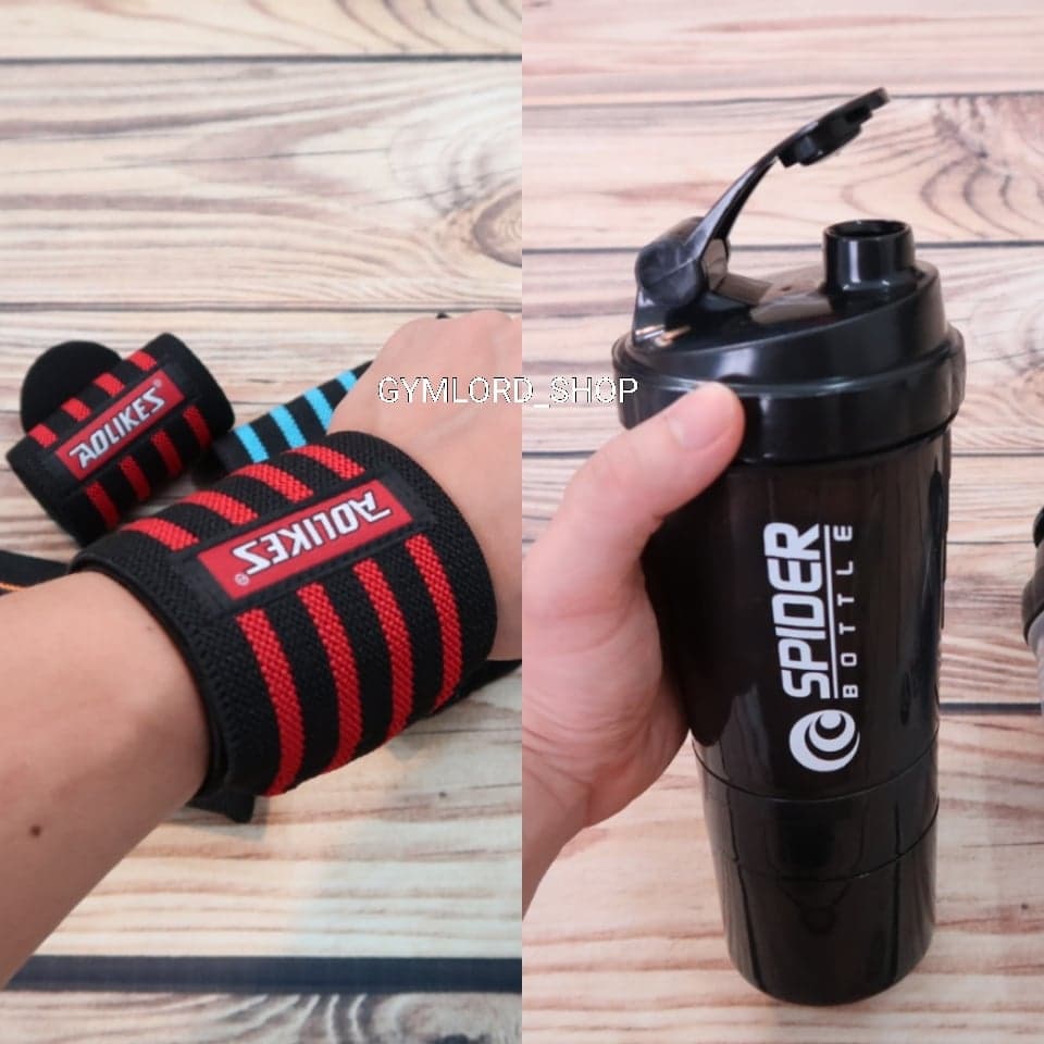 Bình lắc (tặng kèm bóng lắc) thể thao ba ngăn SPIDER Black