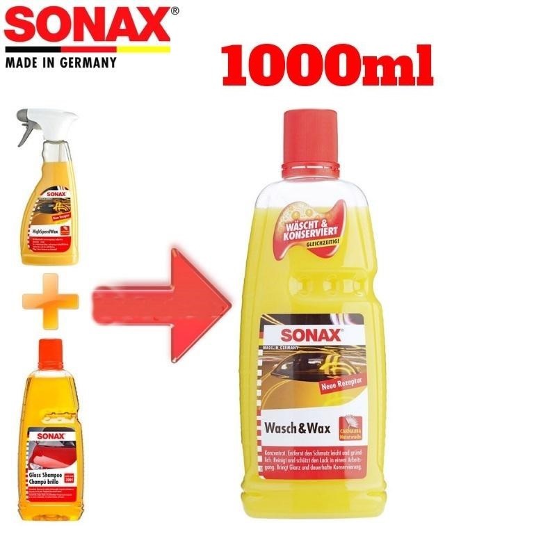 [HCM]Nước Rửa Xe 2:1 Sonax Wash & Wax (Rửa & Wax Bóng Sơn) 1000Ml