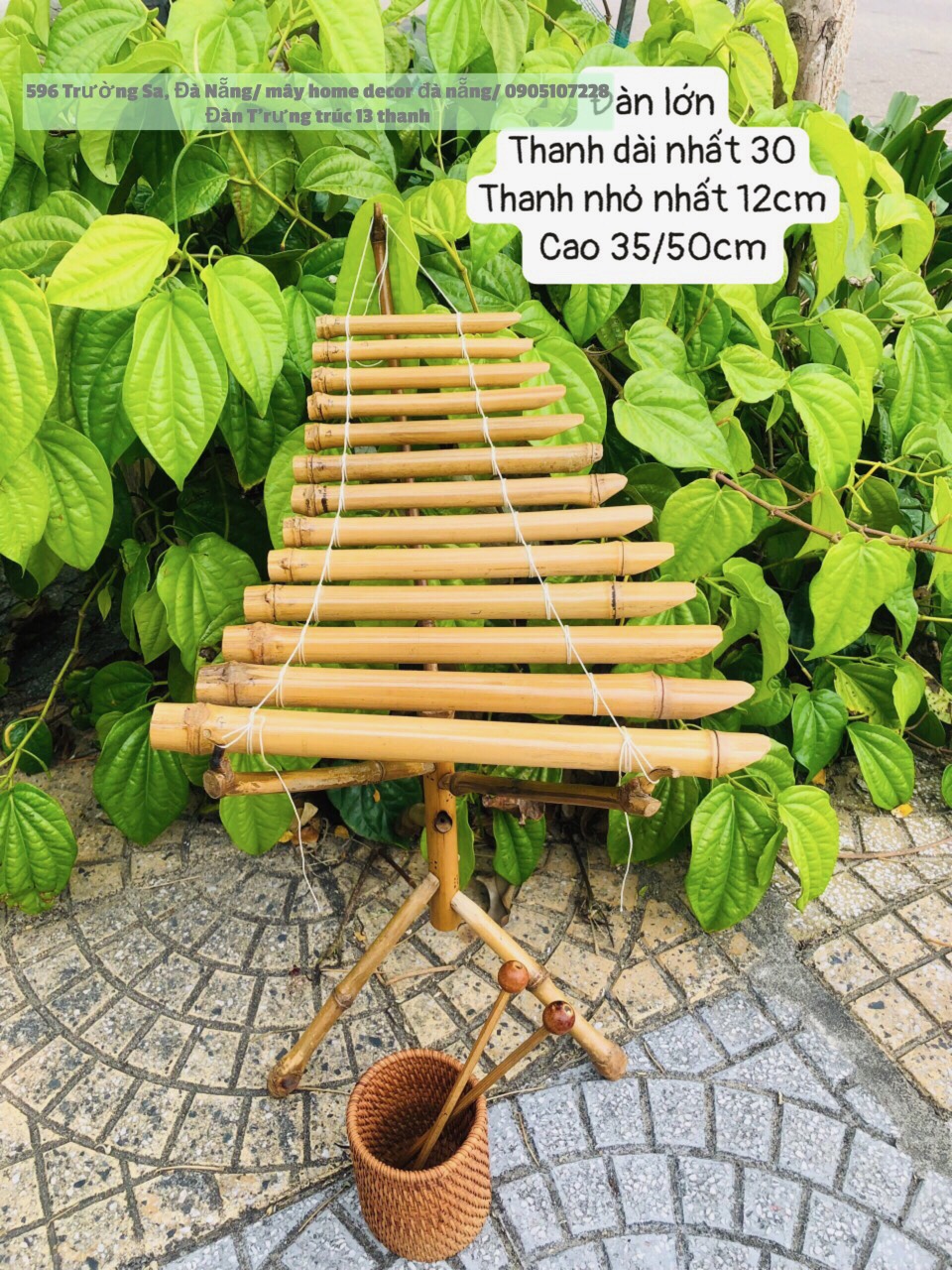 Đàn t'rưng 13 thanh âm được làm từ tre trúc - nhạc cụ dân tộc độc đáo - quà tặng ý nghĩa làng quê việt