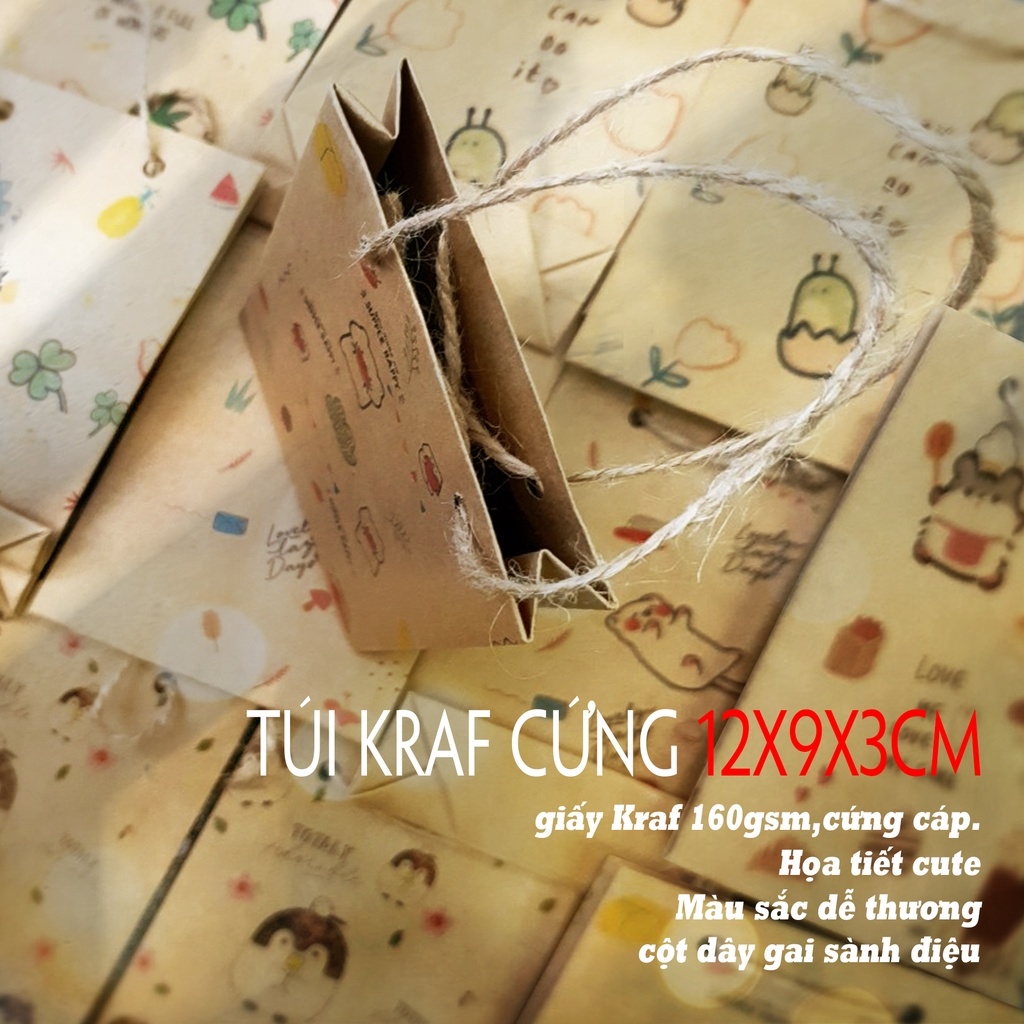㍿☏  50 túi giấy mini Kraft Classic 9x12x3cm