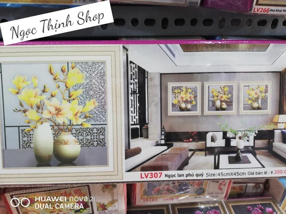 Tranh đính đá ngọc lan phú quý LV307