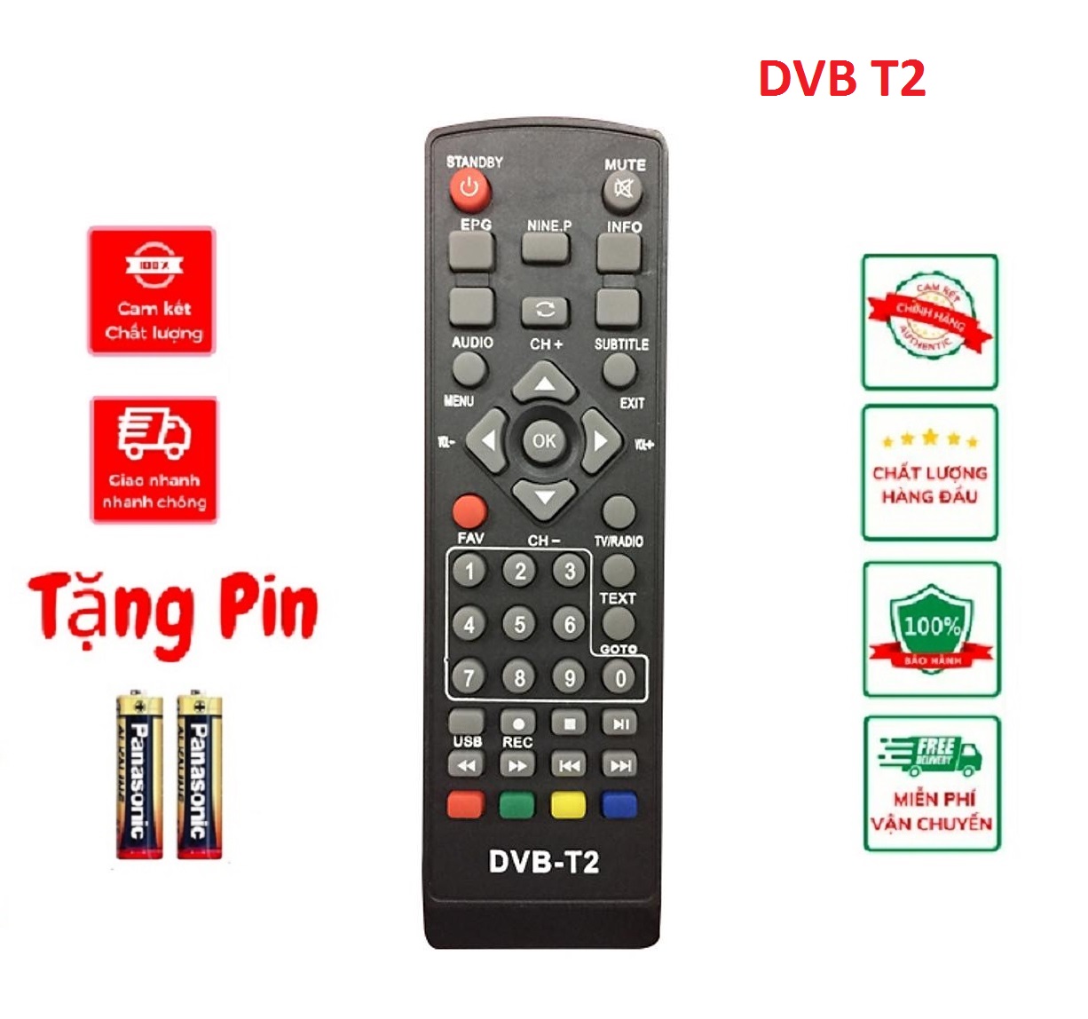 Điều khiển đầu DVB T2 ,Remote đầu truyền hình mặt đất DVB-T2