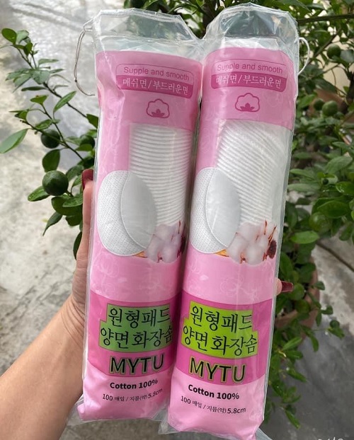 Bông tẩy trang BOB Hàn Quốc Mytu sợi bông tự nhiên- 100 miếng