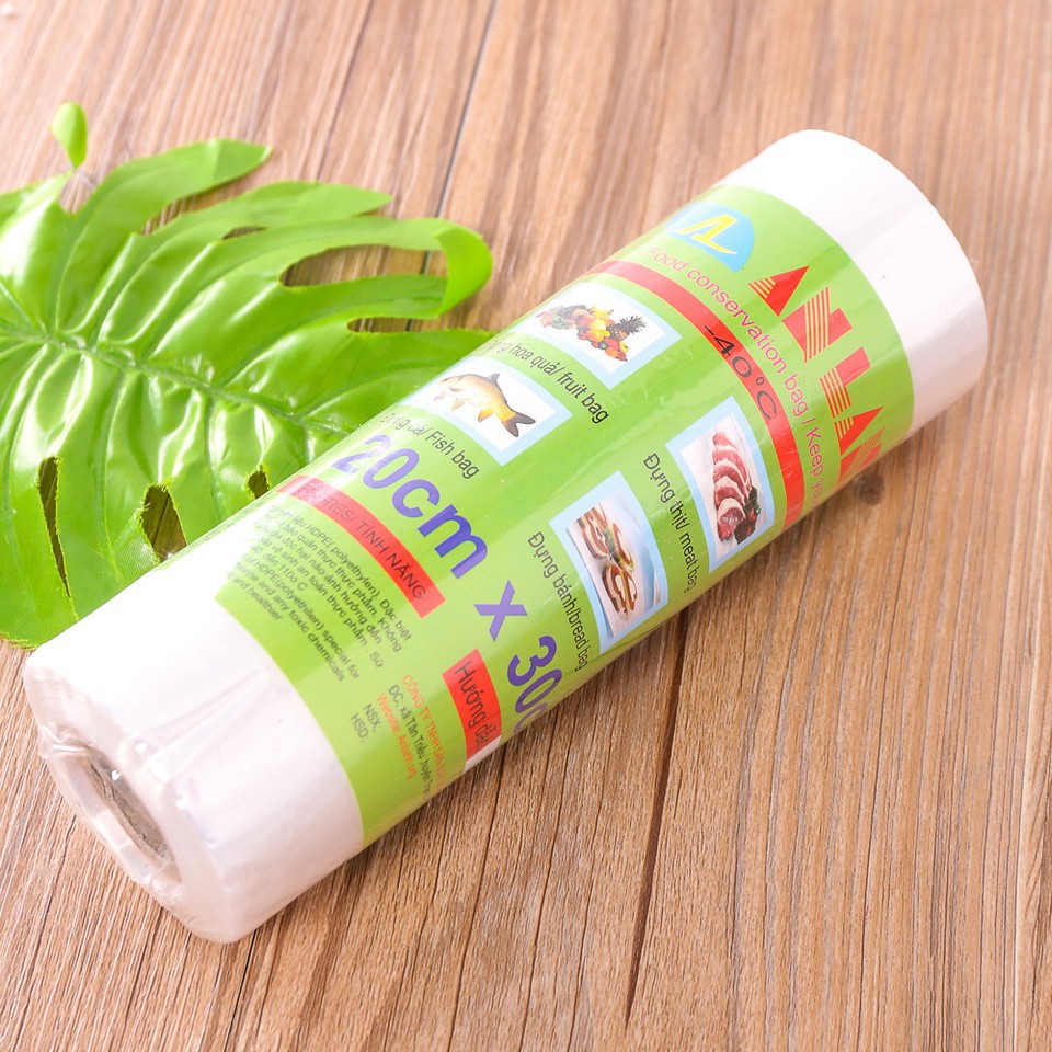 Cuộn túi nilon trắng đựng thực phẩm HDPE An Lành 0.25 - 0.5 - 1kg