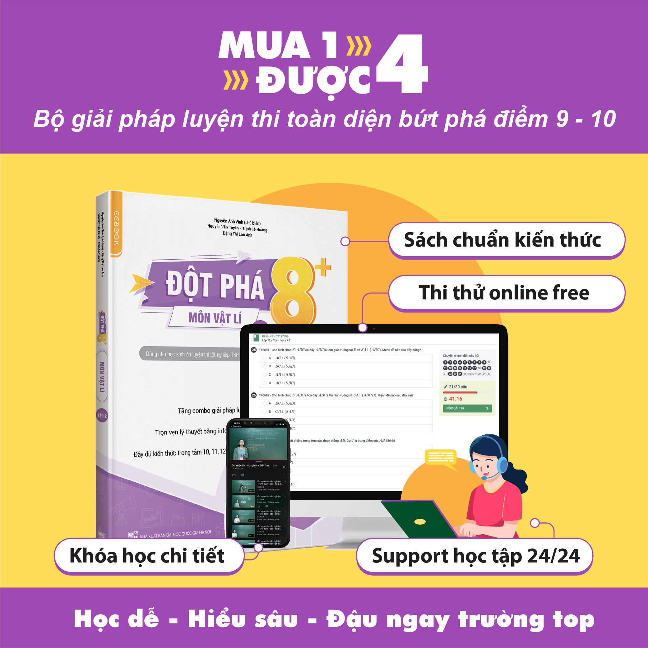 Đột phá 8+ môn Vật lý - Tập 2 (Phiên bản mới) - Chính hãng CCbook