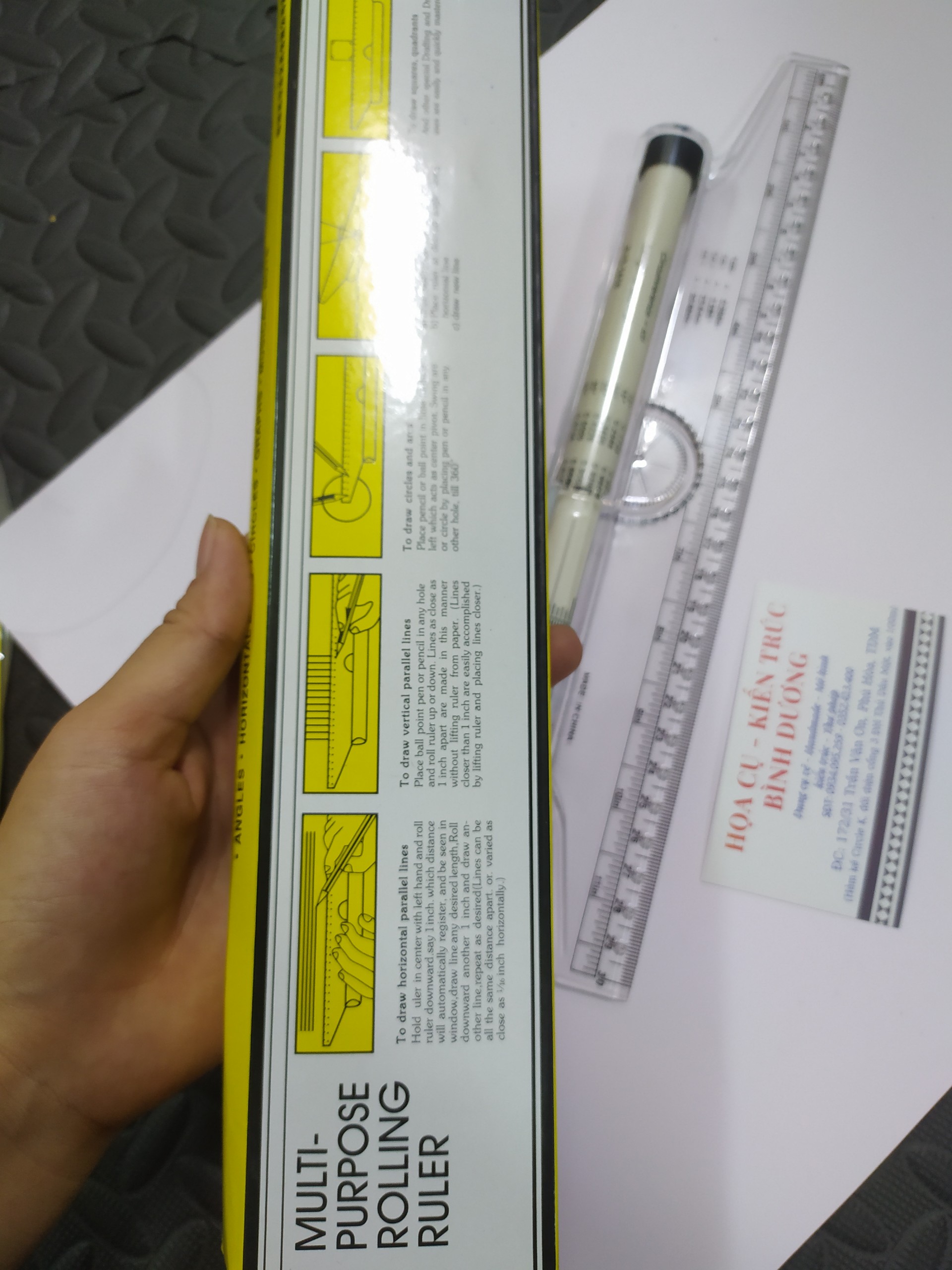 Thước vẽ kỹ thuật, thước lăn, rolling ruller 20cm, 30cm