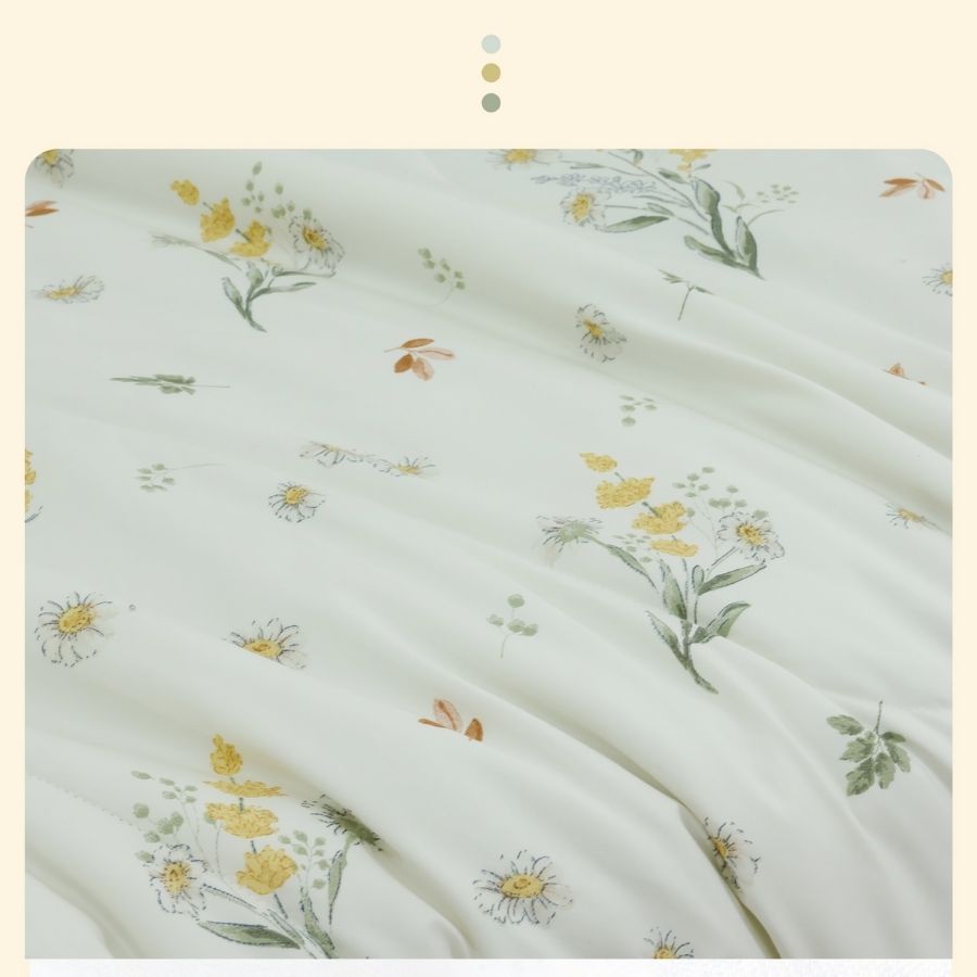 Bộ 5 món drap, áo gối kèm mền Stefani - ST200050 - Bộ chăn ga gối cotton 1m6x2m, 1m8x2m