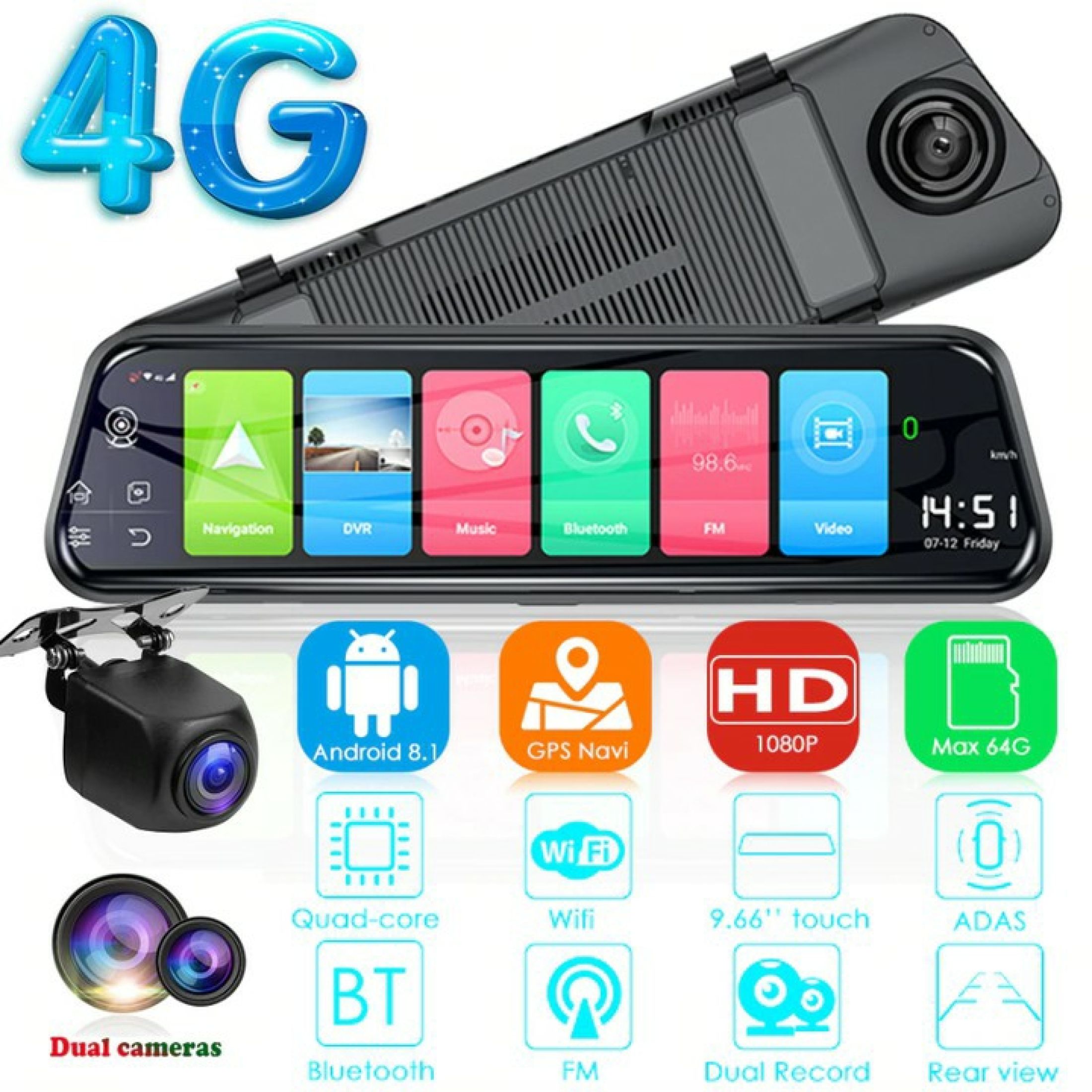 BÁO GIÁ CAMERA HÀNH TRÌNH Ô TÔ GHI HÌNH TRƯỚC | Shopee Lazada Sendo Tiki mới nhất 48 Camera Hành Trình XR10 Plus - Chạy Android Cắm Sim 4G Giải Trí Đa Năng Nghe Nhạc Truyền Âm Thanh Qua DVD - Camera Kẹp Gương Full HD Ghi Hình Trước Sau