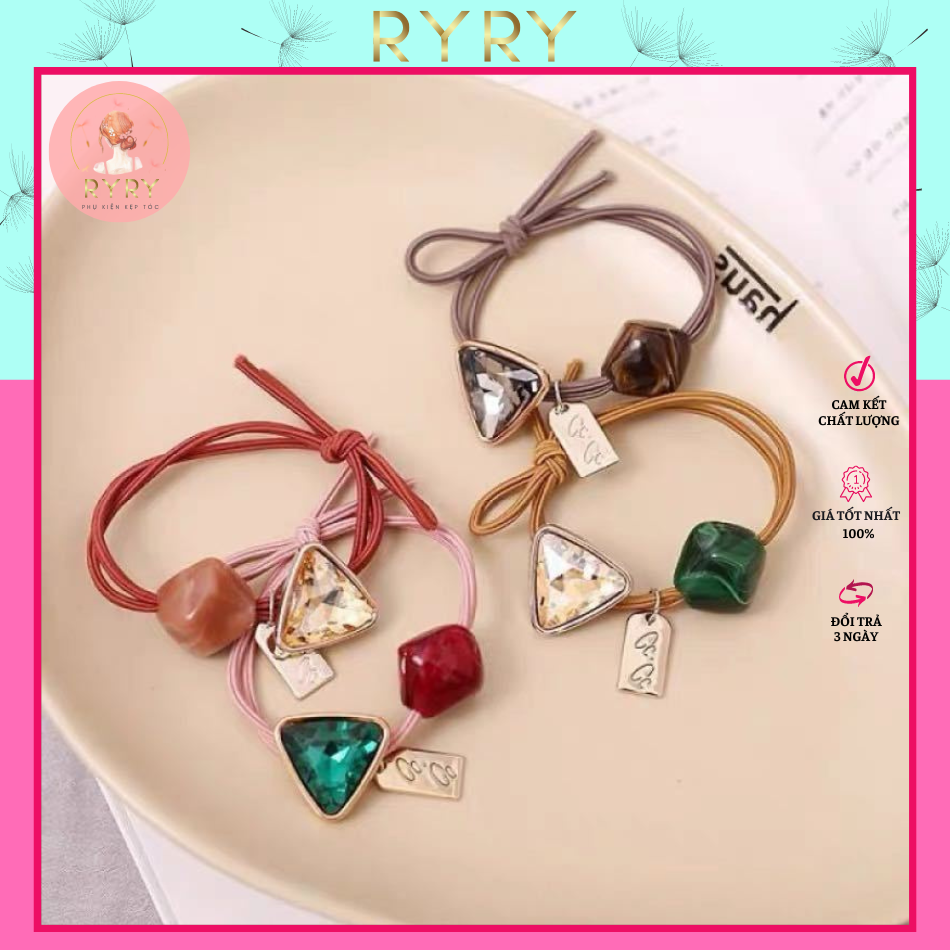 Dây Cột Tóc Đá Pha lê ánh màu Xinh Xắn Cho Nữ
