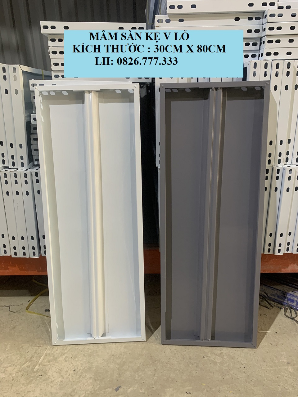 Mâm sàn kệ sắt v lỗ đa năng 30cm x80cm