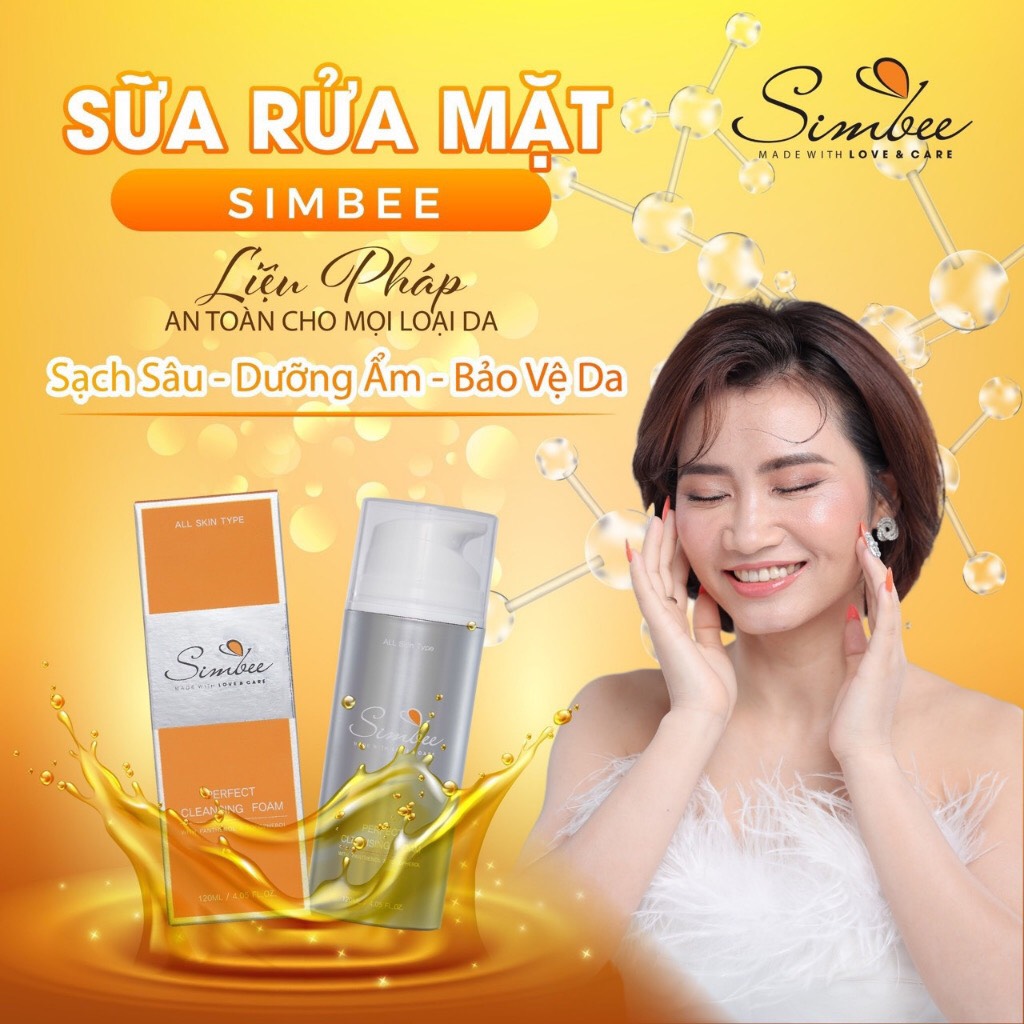 Sữa rửa mặt simbee loại bỏ bã nhờn bụi bẩn trên da,giúp da trắng sáng  hộp 120 ml -lemond kiều